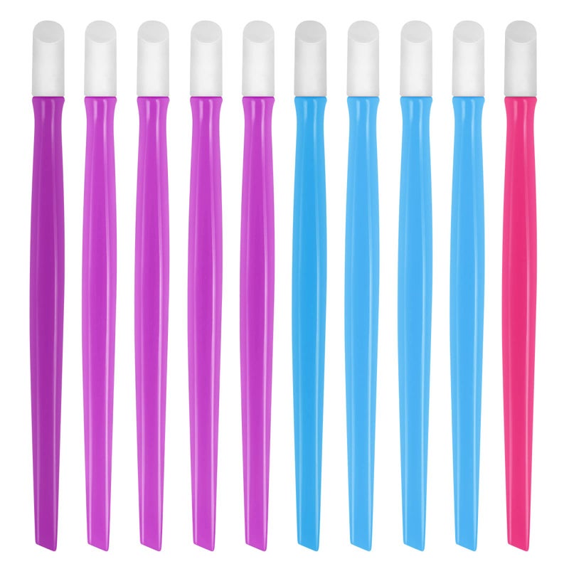 Coolook 10pcs Rubber Nail Cuticle Pusher Tipped Plastic Handle Nail Art Tool Nail Acrylic Cuticle Pusher Cleaner (Random Color) - Image 1